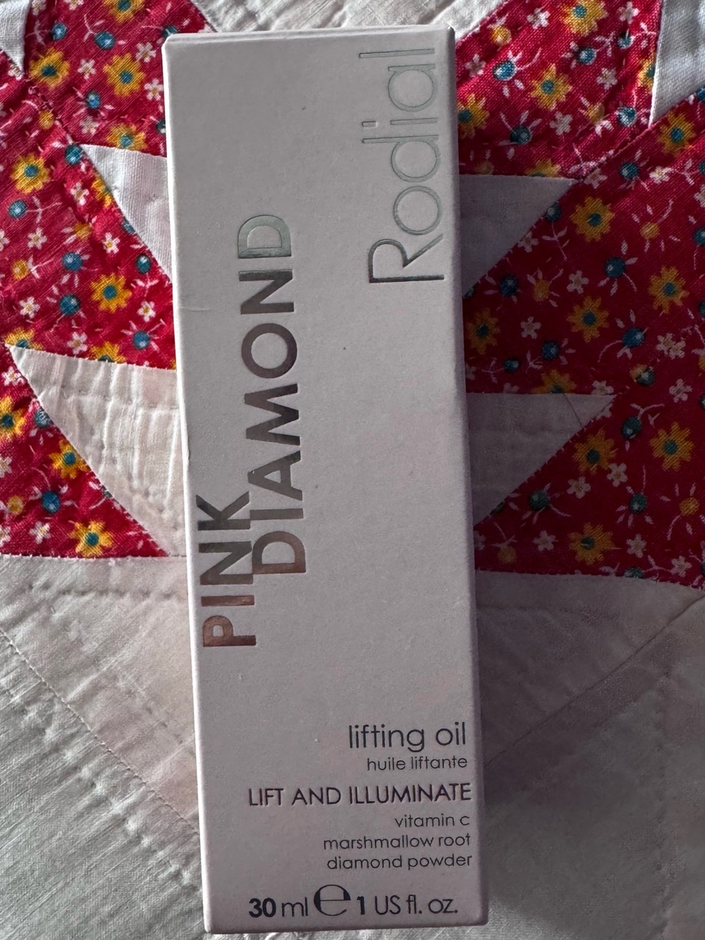 Rodial Pink Diamond Lifting Oil - White and Metallic Pink Accents